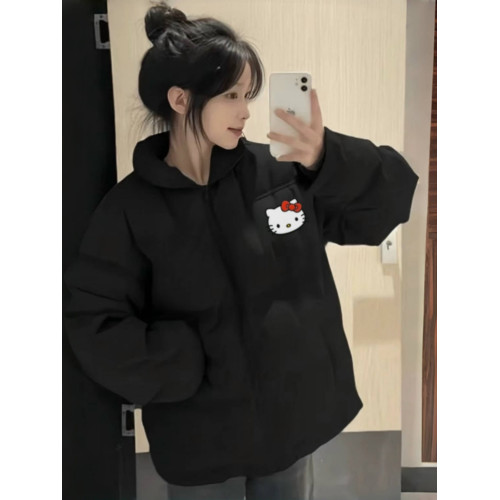 加厚黑色羽絨棉服女大童2024秋冬初中生麵包服寬松保暖外套棉衣服 加厚黑色羽絨棉服女大童2024秋冬初中生麵包服寬松保暖外套棉衣服