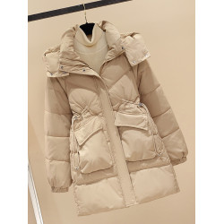 棉服女冬季新款2025年中長款東北大棉襖加厚保暖外套收腰羽絨棉衣