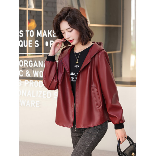 海甯真皮皮衣女短款2025新款春秋休閒連帽綿羊皮夾克寬松外套 海甯真皮皮衣女短款2025新款春秋休閒連帽綿羊皮夾克寬松外套