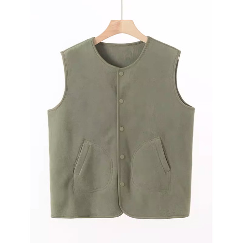 秋冬季雙面奧粒絨馬夾女單排釦大碼馬甲保暖內搭加絨加厚坎肩外套 秋冬季雙面奧粒絨馬夾女單排釦大碼馬甲保暖內搭加絨加厚坎肩外套