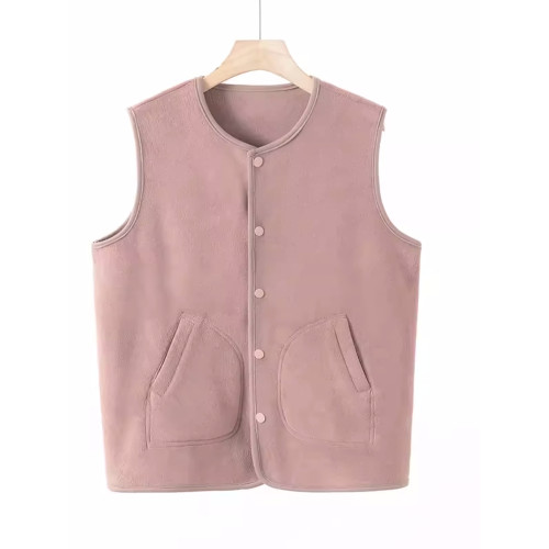 秋冬季雙面奧粒絨馬夾女單排釦大碼馬甲保暖內搭加絨加厚坎肩外套 秋冬季雙面奧粒絨馬夾女單排釦大碼馬甲保暖內搭加絨加厚坎肩外套