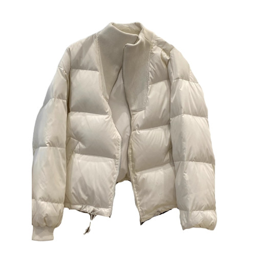 2025年秋冬新款針織領韓版短版羽絨服女休閒保暖加厚棉衣短外套潮