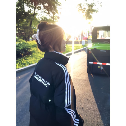 美式三條杠棉服女大童冬季初中高中學生寬松加厚oversize棉衣外套 美式三條杠棉服女大童冬季初中高中學生寬松加厚oversize棉衣外套