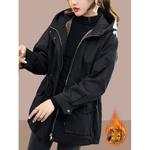 中長款加絨加厚外套女2025秋冬新款爆款派克服夾棉小個子大碼棉服 中長款加絨加厚外套女2025秋冬新款爆款派克服夾棉小個子大碼棉服