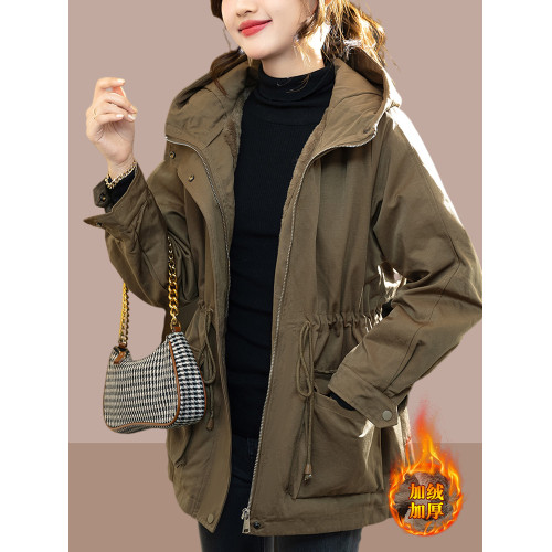 中長款加絨加厚外套女2025秋冬新款爆款派克服夾棉小個子大碼棉服 中長款加絨加厚外套女2025秋冬新款爆款派克服夾棉小個子大碼棉服