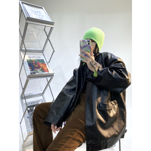 2025年春秋新款復古港味寬松炸街皮衣ins潮流時尚機車夾克外套女 2025年春秋新款復古港味寬松炸街皮衣ins潮流時尚機車夾克外套女