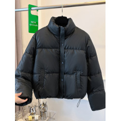 歐貨黑色立領羽絨棉服女款2025冬新款大碼胖mm棉衣外套麵包服棉襖