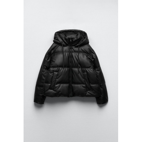 ZA家秋冬新款女裝仿皮短款連帽拉鍊保暖棉服夾克外套 3046225 712 ZA家秋冬新款女裝仿皮短款連帽拉鍊保暖棉服夾克外套 3046225 712