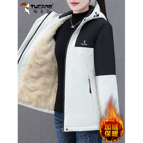 啄木鳥加絨棉衣女款冬季2025新款防風保暖短款沖鋒衣棉服加厚外套 啄木鳥加絨棉衣女款冬季2025新款防風保暖短款沖鋒衣棉服加厚外套