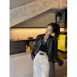 皮衣外套女2025春秋季新款女裝高級感小個子黑色休閒早秋短款夾克