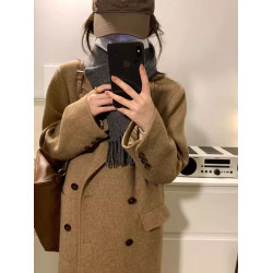 2025新款深冬獨特超好看黑色呢子大衣女入冬季毛呢外套高級感加厚