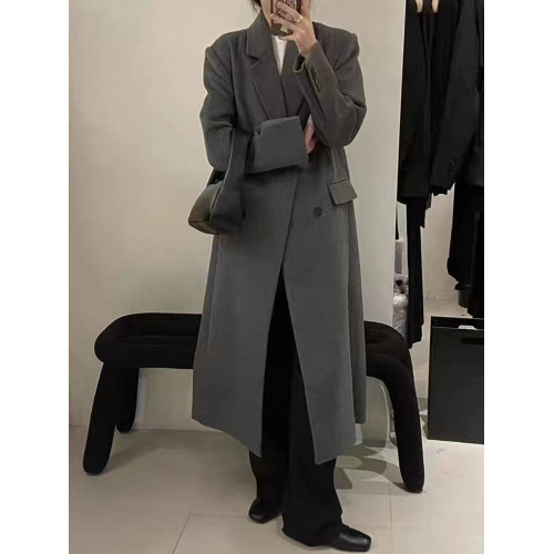 2025新款深冬獨特超好看黑色呢子大衣女入冬季毛呢外套高級感加厚