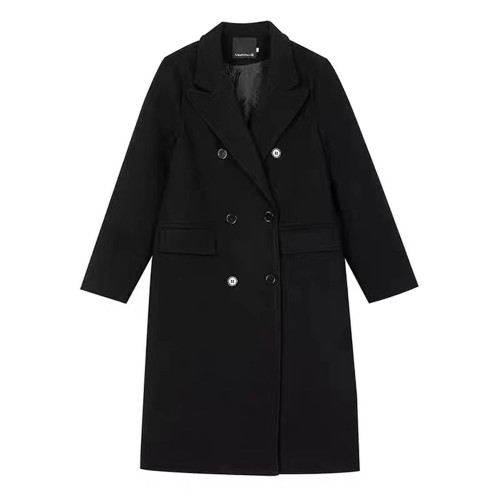 2025新款深冬獨特超好看黑色呢子大衣女入冬季毛呢外套高級感加厚