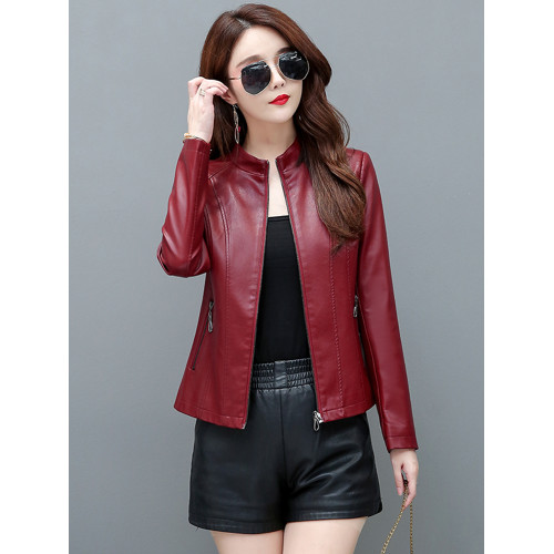 真皮皮衣女短款2025春秋新款立領大碼休閒皮夾克韓版修身小外套潮 真皮皮衣女短款2025春秋新款立領大碼休閒皮夾克韓版修身小外套潮