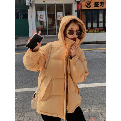 連帽棉服外套女冬2025新款韓版寬松時尚小個子麵包服加厚保暖棉衣