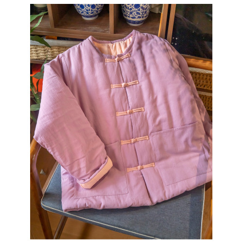 棉襖手工棉花棉衣棉麻文藝棉服棉襖女盤釦對襟休閒寬松上衣冬裝加 棉襖手工棉花棉衣棉麻文藝棉服棉襖女盤釦對襟休閒寬松上衣冬裝加