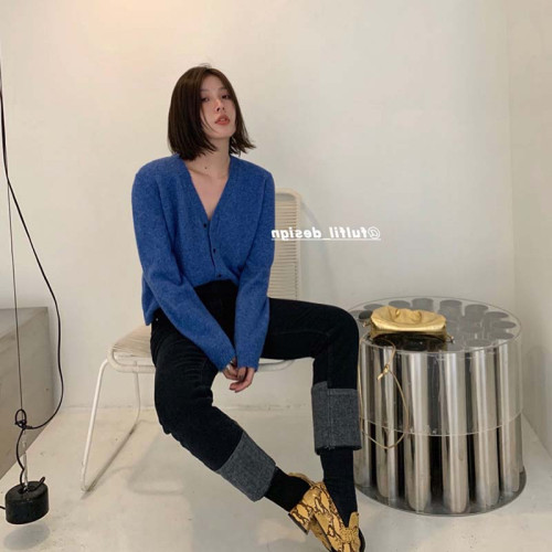 ffu同款粉色開衫毛衣2024年新款v領打底針織上衣早春溫柔風外套女 ffu同款粉色開衫毛衣2024年新款v領打底針織上衣早春溫柔風外套女