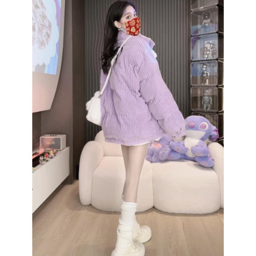 歐貨時尚燈芯絨兩面穿棉服外套女2025秋冬寬松休閒加厚保暖棉衣潮 歐貨時尚燈芯絨兩面穿棉服外套女2025秋冬寬松休閒加厚保暖棉衣潮