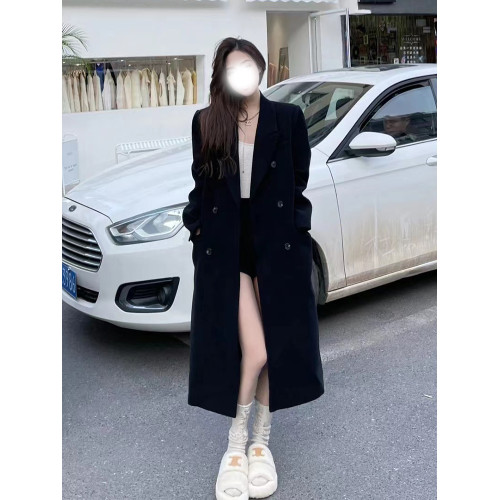 今年流行毛呢外套女中長款2025新款爆款秋冬高級感赫本風西裝大衣