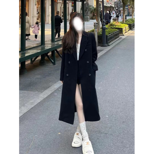 今年流行毛呢外套女中長款2025新款爆款秋冬高級感赫本風西裝大衣