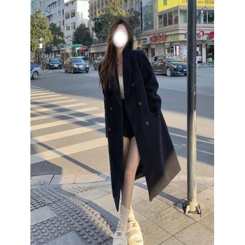 今年流行毛呢外套女中長款2025新款爆款秋冬高級感赫本風西裝大衣