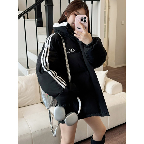 國潮原創小衆美式條紋棉襖麵包服2025新款棉衣棉服女外套加厚冬季