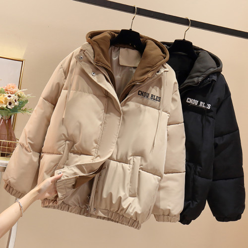 羽絨棉服女2025冬季新款韓系穿搭厚棉襖外套短款設計感假兩件棉衣 羽絨棉服女2025冬季新款韓系穿搭厚棉襖外套短款設計感假兩件棉衣