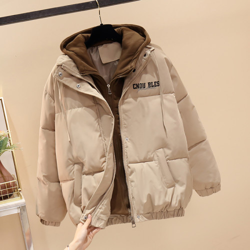 羽絨棉服女2025冬季新款韓系穿搭厚棉襖外套短款設計感假兩件棉衣 羽絨棉服女2025冬季新款韓系穿搭厚棉襖外套短款設計感假兩件棉衣