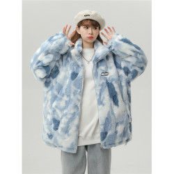 羊羔毛外套女毛茸茸冬季新款棉衣中學生毛絨加厚棉襖男秋冬款棉服