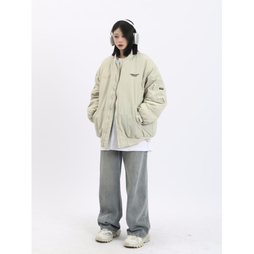 秋冬季復古棒球服外套女加厚夾棉機車棉服oversize薄款夾克飛行服 秋冬季復古棒球服外套女加厚夾棉機車棉服oversize薄款夾克飛行服