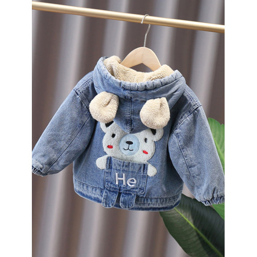 男小童加絨牛仔外套冬裝2023新款男寶寶休閒加厚棉衣韓版連帽夾克 男小童加絨牛仔外套冬裝2023新款男寶寶休閒加厚棉衣韓版連帽夾克