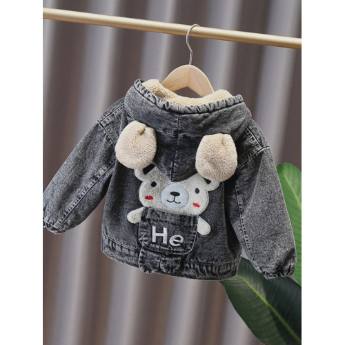 男小童加絨牛仔外套冬裝2023新款男寶寶休閒加厚棉衣韓版連帽夾克 男小童加絨牛仔外套冬裝2023新款男寶寶休閒加厚棉衣韓版連帽夾克