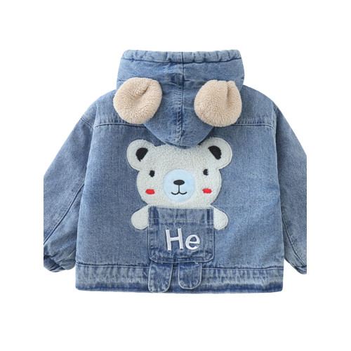 男小童加絨牛仔外套冬裝2023新款男寶寶休閒加厚棉衣韓版連帽夾克 男小童加絨牛仔外套冬裝2023新款男寶寶休閒加厚棉衣韓版連帽夾克