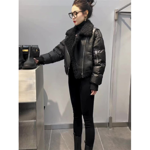 網紅爆款時尚棉服女2022年冬季新款韓版顯瘦西裝領皮毛一體棉衣潮 網紅爆款時尚棉服女2022年冬季新款韓版顯瘦西裝領皮毛一體棉衣潮