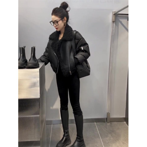 網紅爆款時尚棉服女2022年冬季新款韓版顯瘦西裝領皮毛一體棉衣潮 網紅爆款時尚棉服女2022年冬季新款韓版顯瘦西裝領皮毛一體棉衣潮