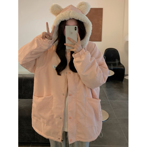 羊羔毛毛絨外套女秋冬季2025新款初高中學生大童可愛加絨加厚棉服 羊羔毛毛絨外套女秋冬季2025新款初高中學生大童可愛加絨加厚棉服