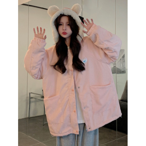 羊羔毛毛絨外套女秋冬季2025新款初高中學生大童可愛加絨加厚棉服 羊羔毛毛絨外套女秋冬季2025新款初高中學生大童可愛加絨加厚棉服