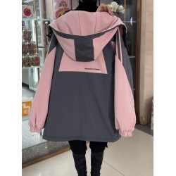沖鋒衣連帽拼色加絨加厚外套女2025冬季新款韓版休閒保暖派克服潮