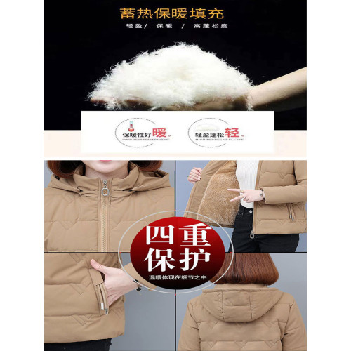 啄木鳥加絨羽絨棉服女冬裝2025新款小個子短款中年連帽棉衣外套 啄木鳥加絨羽絨棉服女冬裝2025新款小個子短款中年連帽棉衣外套