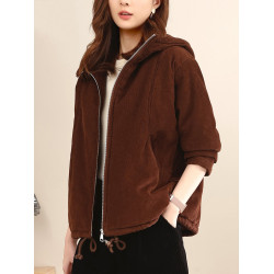 燈芯絨棉衣女2024款冬季休閒純棉外套小個子媽媽秋冬短款棉服棉襖