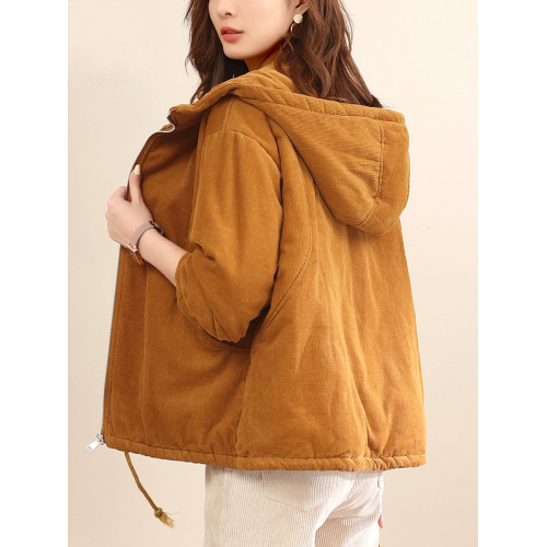 燈芯絨棉衣女2024款冬季休閒純棉外套小個子媽媽秋冬短款棉服棉襖 燈芯絨棉衣女2024款冬季休閒純棉外套小個子媽媽秋冬短款棉服棉襖