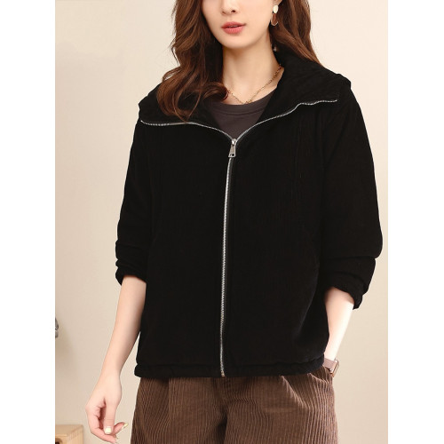 燈芯絨棉衣女2024款冬季休閒純棉外套小個子媽媽秋冬短款棉服棉襖 燈芯絨棉衣女2024款冬季休閒純棉外套小個子媽媽秋冬短款棉服棉襖