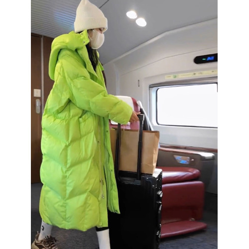 2025冬季新款白色羽絨棉服女中長款過膝加厚免洗寬松棉衣連帽外套 2025冬季新款白色羽絨棉服女中長款過膝加厚免洗寬松棉衣連帽外套