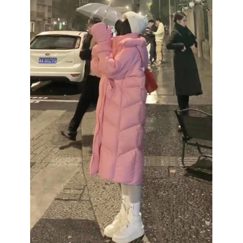 2025冬季新款白色羽絨棉服女中長款過膝加厚免洗寬松棉衣連帽外套 2025冬季新款白色羽絨棉服女中長款過膝加厚免洗寬松棉衣連帽外套