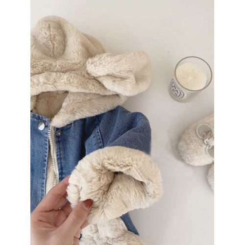 女小童加絨牛仔外套2023新款冬裝秋冬款加厚棉服寶寶冬季保暖棉衣 女小童加絨牛仔外套2023新款冬裝秋冬款加厚棉服寶寶冬季保暖棉衣