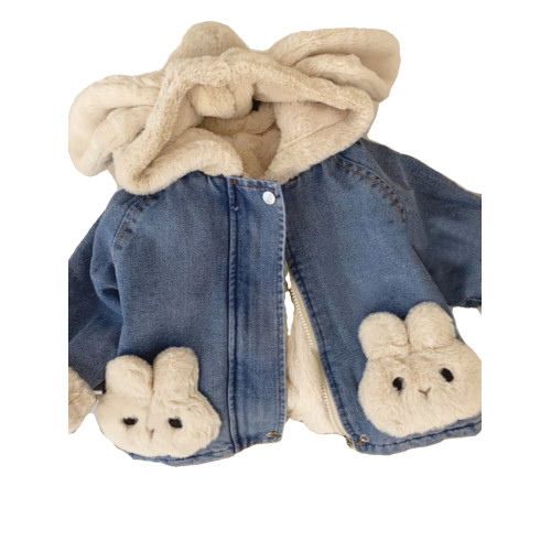 女小童加絨牛仔外套2023新款冬裝秋冬款加厚棉服寶寶冬季保暖棉衣 女小童加絨牛仔外套2023新款冬裝秋冬款加厚棉服寶寶冬季保暖棉衣