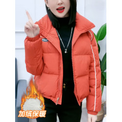加絨加厚短款外套女士2025秋冬季新款休閒時尚小個子保暖羽絨棉服