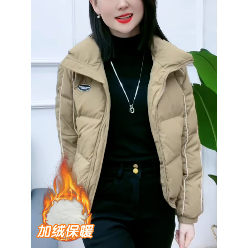 加絨加厚短款外套女士2025秋冬季新款休閒時尚小個子保暖羽絨棉服 加絨加厚短款外套女士2025秋冬季新款休閒時尚小個子保暖羽絨棉服