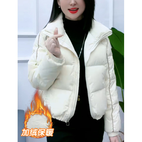 加絨加厚短款外套女士2025秋冬季新款休閒時尚小個子保暖羽絨棉服 加絨加厚短款外套女士2025秋冬季新款休閒時尚小個子保暖羽絨棉服