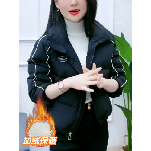 加絨加厚短款外套女士2025秋冬季新款休閒時尚小個子保暖羽絨棉服 加絨加厚短款外套女士2025秋冬季新款休閒時尚小個子保暖羽絨棉服